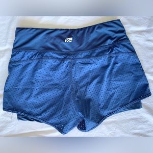 Marika Lined Cutout Athletic Shorts size S | Cutout Overlay atop Fitted Shorts